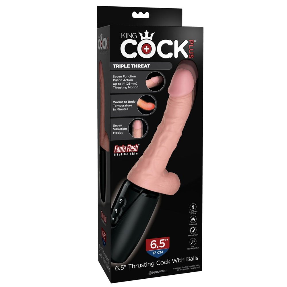Pipedream King Cock Plus - 7.5' Thrusting Cock with Balls Flesh