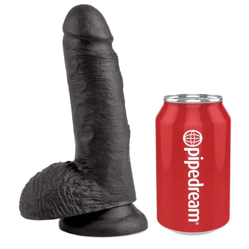Pipedream King Cock - 7" Cock with Balls Black