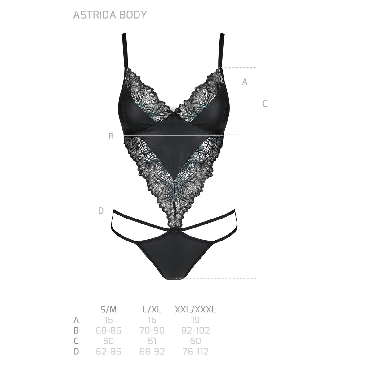 Body ASTRIDA Nero - Taglia S/M