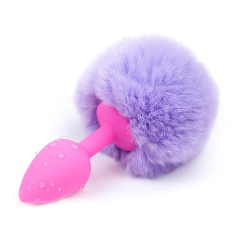 Plug anale AFTERDARK con pompon viola chiaro taglia S