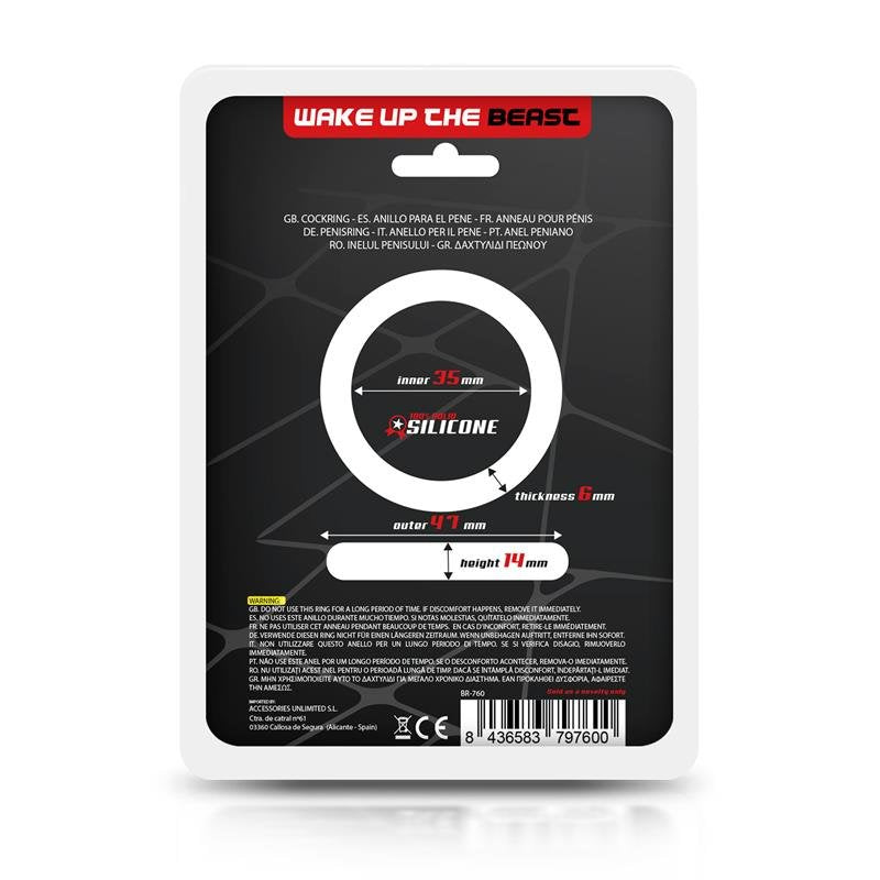 BEAST RINGS Anello per il pene in silicone solido 3,5 cm Nero