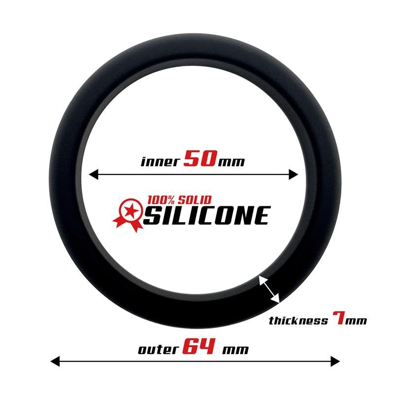 BEAST RINGS Anello per il pene in silicone solido 5 cm Nero
