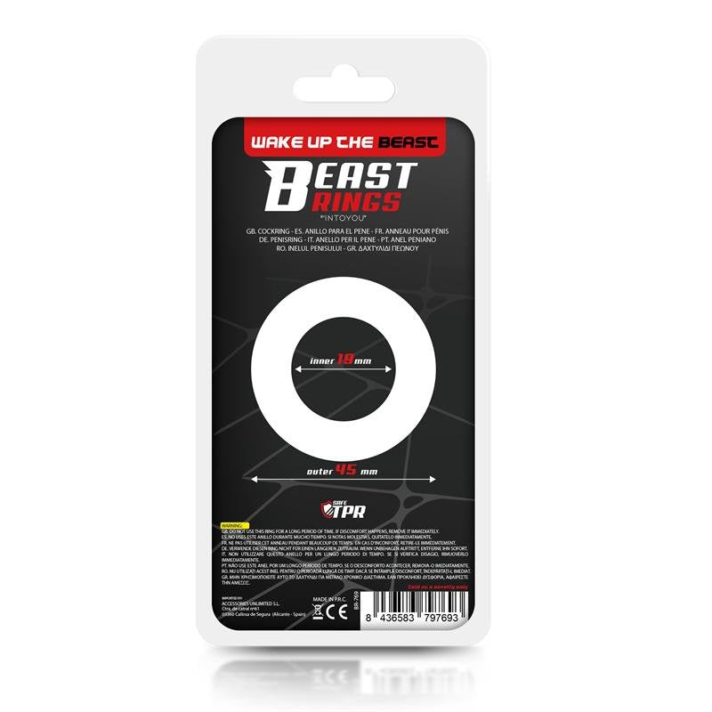 BEAST RINGS Anello per il pene super flessibile e resistente a righe 1,9 cm Nero