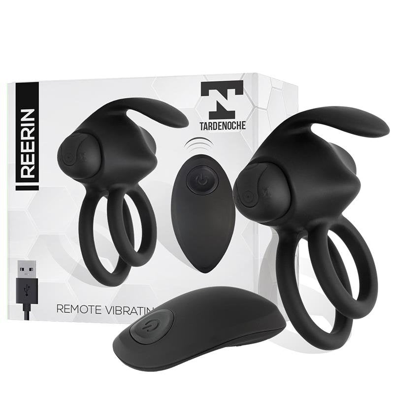 TARDENOCHE Reerin Doppio Anello Vibrante USB Telecomando USB Silicone