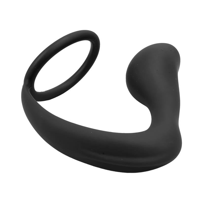 TARDENOCHE Randal Butt Plug con anello per pene in silicone nero
