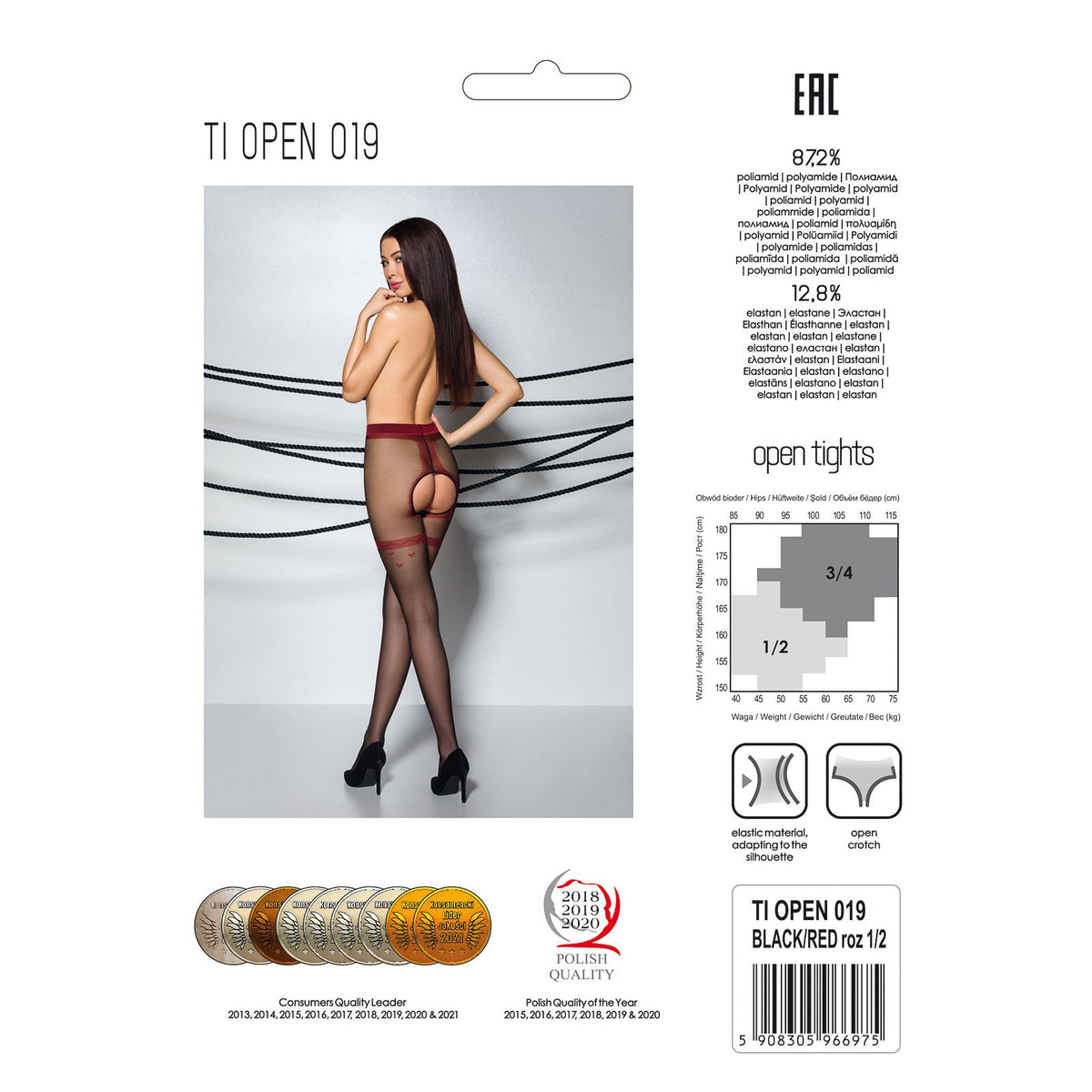 Collant 20 Denari TIOPEN 019 Rosso Scuro - Taglia 1/2