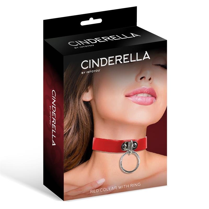 Collare CINDERELLA con anello in pelle vegana taglia unica