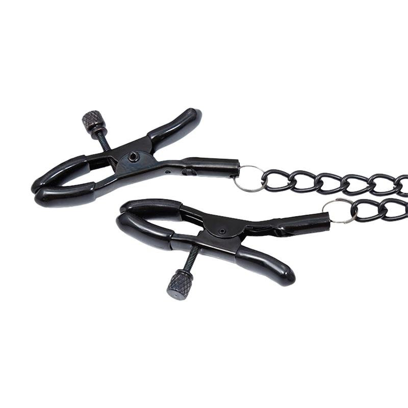 LINEA DIAMANTE llar con morsetti per capezzoli in pelle vegana diamantata