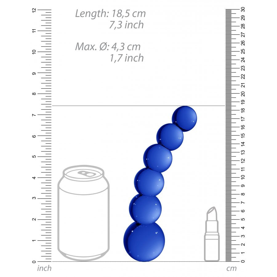Dildo di vetro blu Planets 18 x 4,3 cm