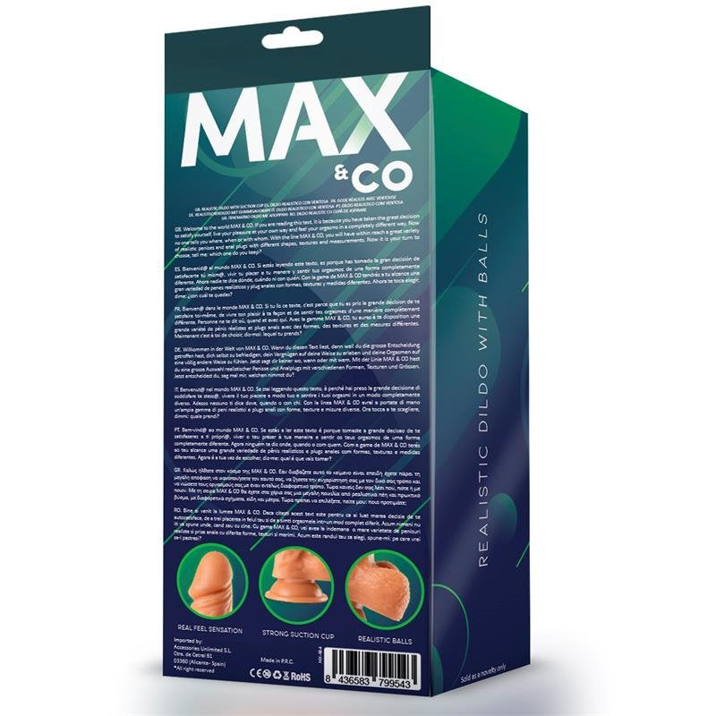 MAX & CO Zane Dildo Realistico con Testicoli Carne 7,6" - 19,5 cm