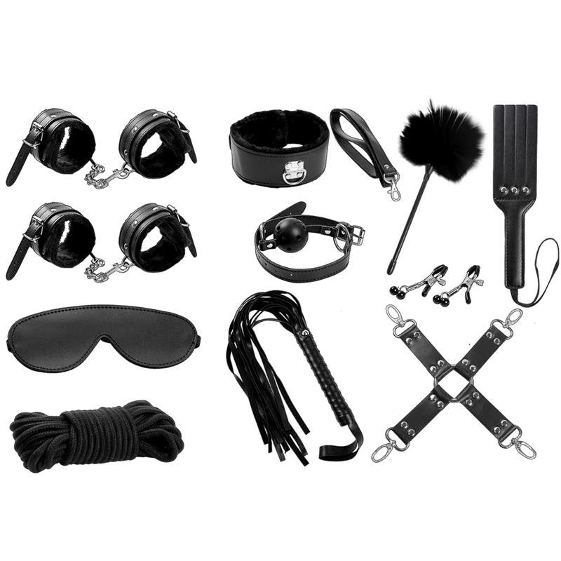 INTOYOU BDSM LINE Set Bondage 11 Pezzi Nero