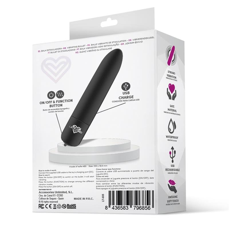 LATETOBED Shoty Vibrating Bullet USB 10 velocità Motore potente Nero