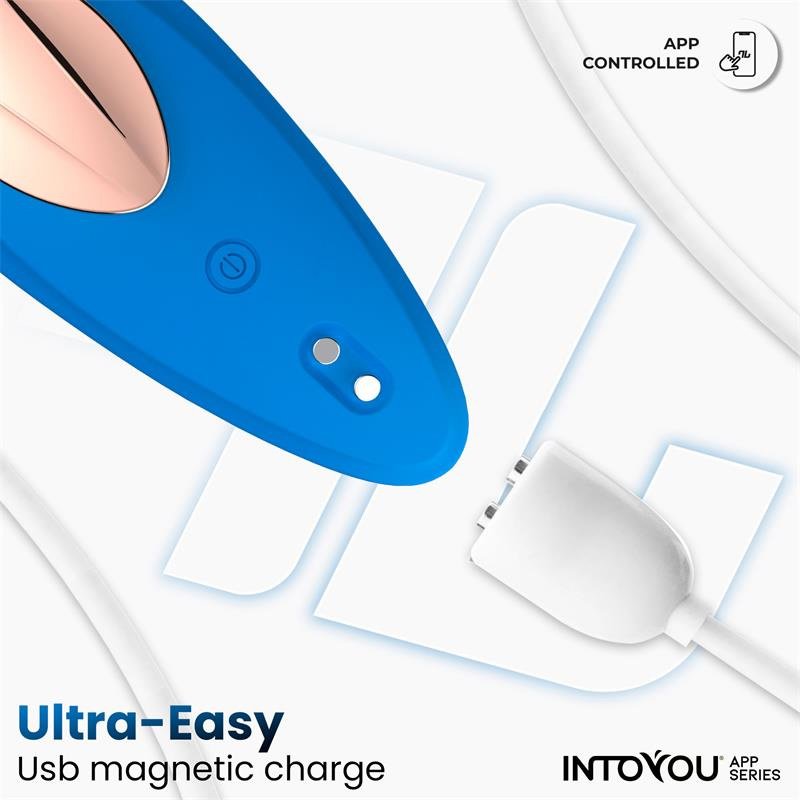 Vibratore a mutandine in silicone INTOYOU APP SERIES con app blu
