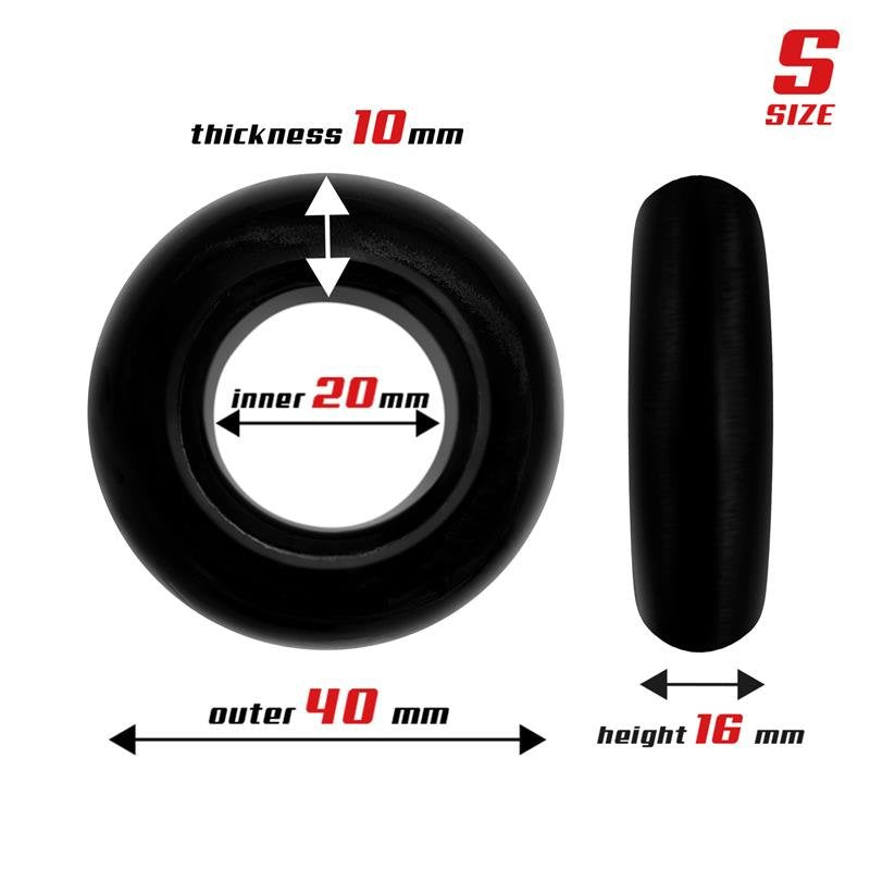 BEAST RINGS Set di 3 anelli per il pene flessibili neri