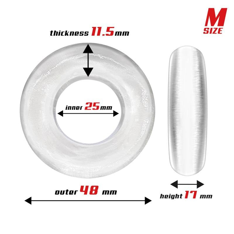 BEAST RINGS Set di 3 anelli per il pene flessibili trasparenti