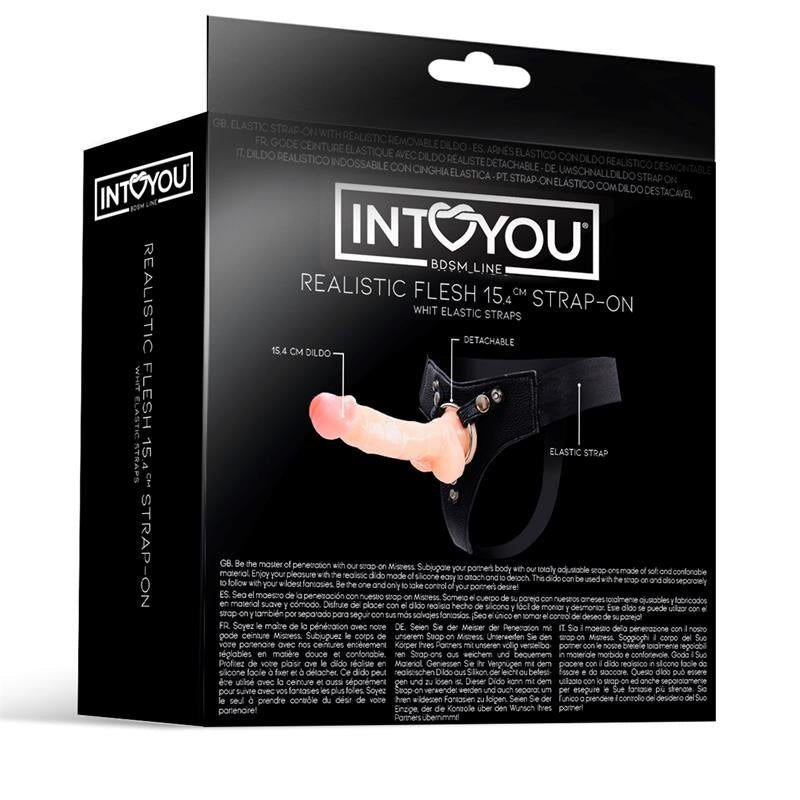INTOYOU BDSM LINE Mistress Strap-on elastico con dildo in silicone 15,4 cm Carne