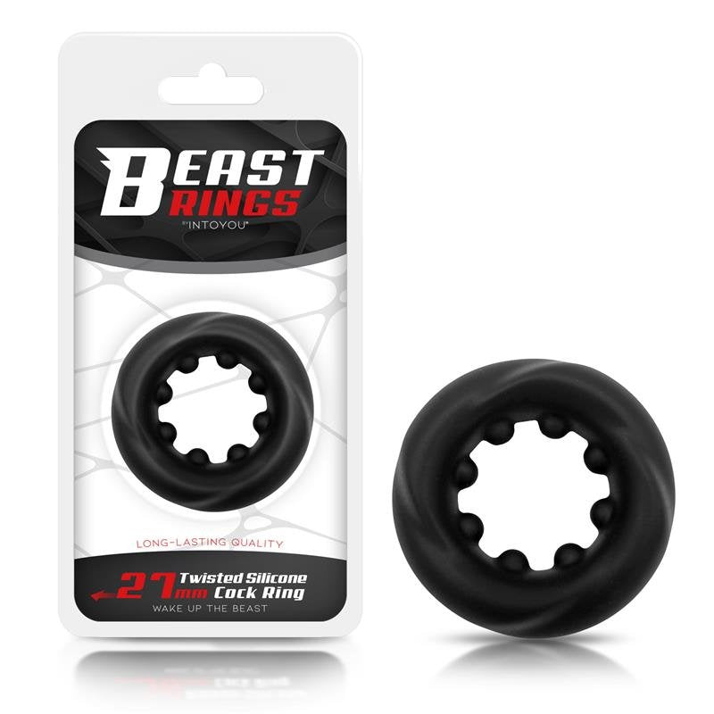 BEAST RINGS Anello per il pene in silicone liquido intrecciato 2,7 cm